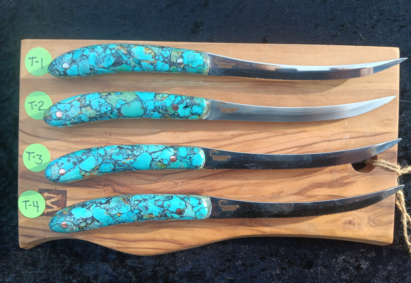 Turquoise Knife with serrated blade